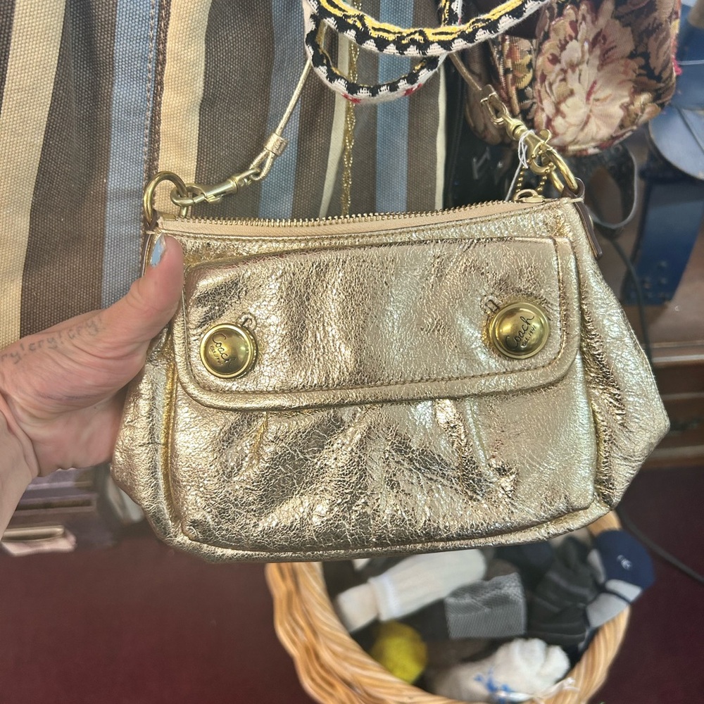 Vintage Gold Metallic Coch Women's Purse